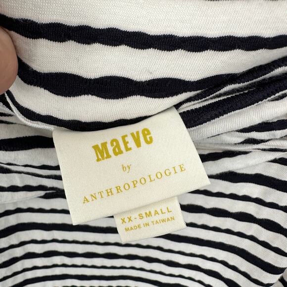 ANTHROPOLOGIE Maeve Black & White Striped Summer Skirt // XXS - Picture 3 of 5